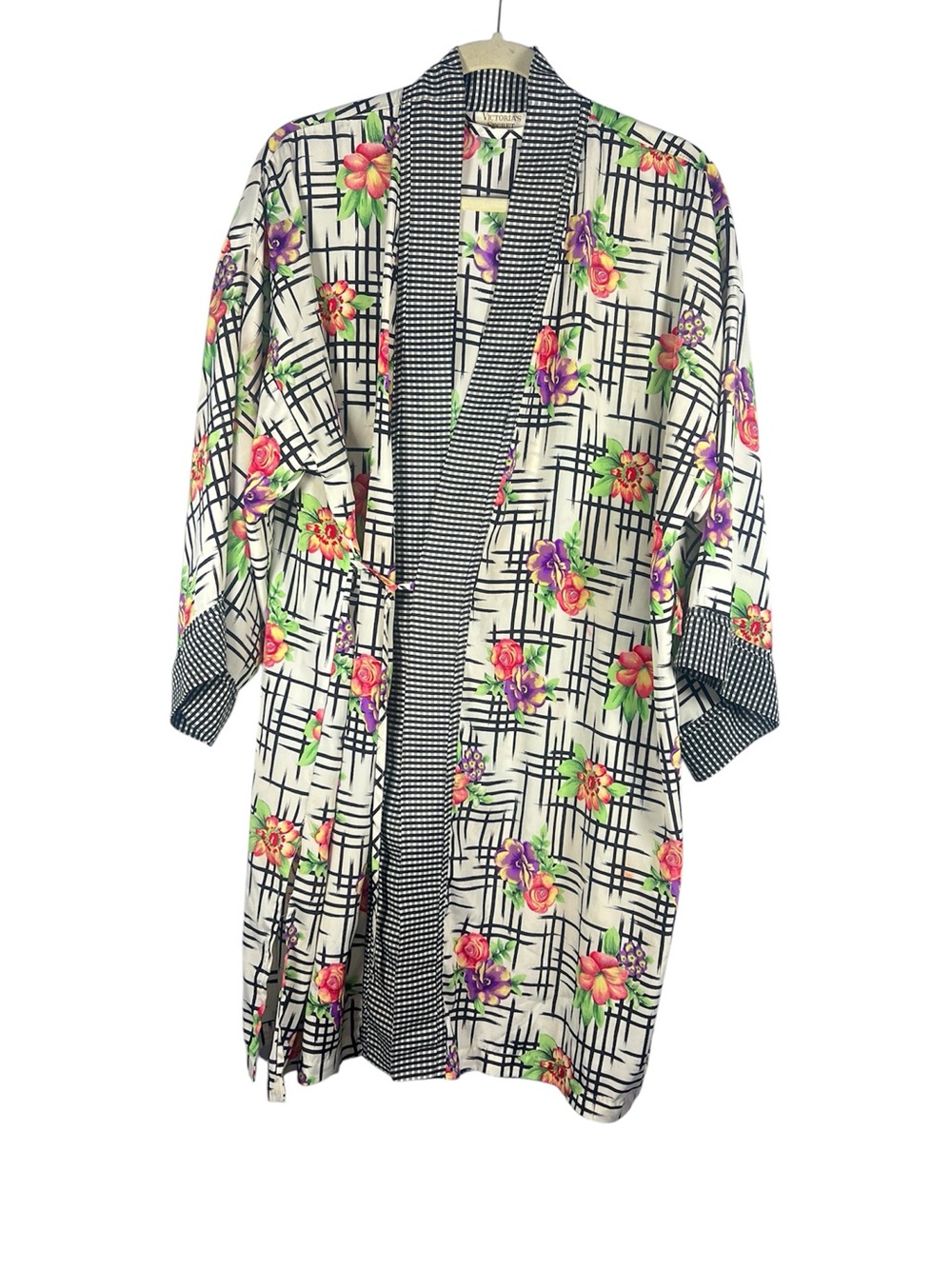 Vintage Victoriaโs Secret Gold Label Floral Kimono Robe One Size